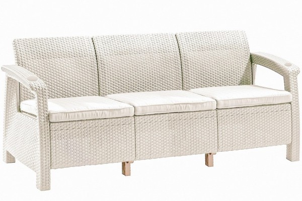 Трёхместный диван  Yalta Sofa 3 Seat белый купить в Чехове