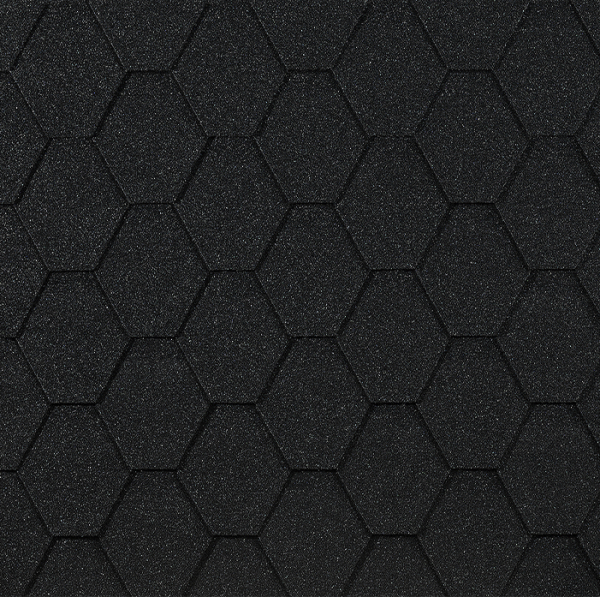 Гибкая черепица EURASIA Docke, Коллекция ШЕСТИГРАННИК Чёрный купить в Чехове