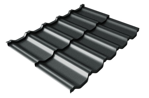 Металлочерепица модульная Квинта Uno Grand Line c 3D резом 0,5 GreenСoat Pural Matt RR2Н3 (RAL 7016 антрацитово-серый) купить в Чехове