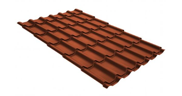 Металлочерепица классик GL 0,5 GreenCoat Pural RR 750 кирпично-красный (RAL 8004 терракота) купить в Чехове