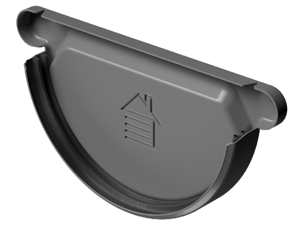 Заглушка желоба D125 Döcke STAL PREMIUM Графит, (RAL 7024) купить в Чехове