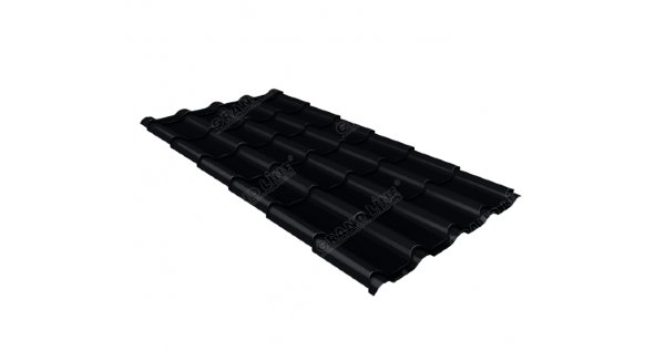 Металлочерепица камея 0,45 Drap RAL 9005 черный купить в Чехове