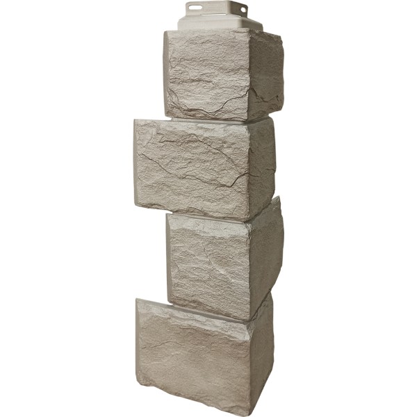 Цокольный сайдинг FineBer – Серия “Камень природный”, Угол наружный Песочный купить в Чехове