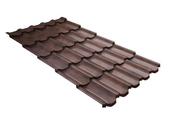 Металлочерепица квинта плюс с  3D резом 0,45 Safari Twincolor Brown купить в Чехове