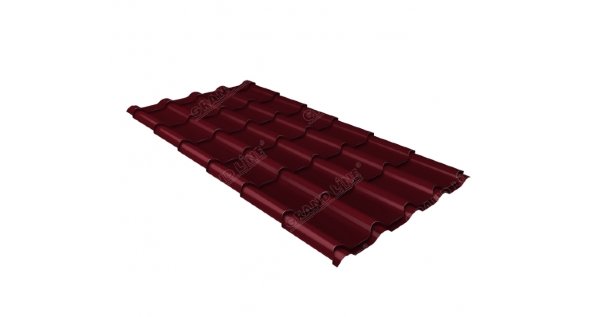 Металлочерепица камея 0,45 Drap RAL 3005 красное вино купить в Чехове