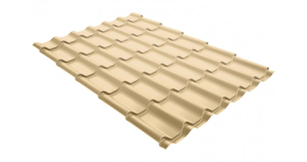 Металлочерепица классик 0,5 Satin RAL 1014 слоновая кость купить в Чехове