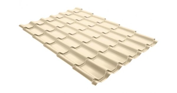 Металлочерепица классик 0,5 Satin RAL 1015 светлая слоновая кость купить в Чехове