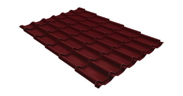Металлочерепица классик 0,45 Drap RAL 3005 красное вино купить в Чехове