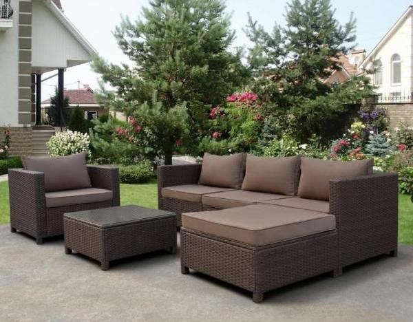 Комплект мебели AFINA плетеной из иск. ротанга YR821A Brown/Beige купить в Чехове