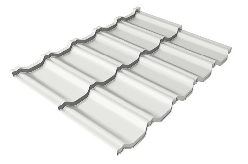 Металлочерепица модульная Квинта Uno Grand Line c 3D резом 0,5 Satin RAL 9003 сигнальный белый купить в Чехове