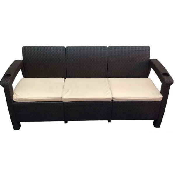 Трёхместный диван  Yalta Sofa 3 Seat венге купить в Чехове