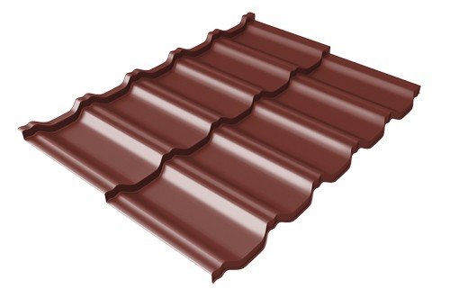 Металлочерепица модульная Квинта Uno Grand Line c 3D резом 0,5 Satin RAL 3009 оксидно-красный купить в Чехове