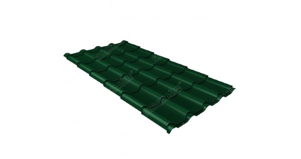 Металлочерепица камея 0,5 Satin RAL 6005 зеленый мох купить в Чехове