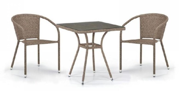 Комплект плетеной мебели AFINA из иск. ротанга T282BNT/Y137C-W56 Light Brown 2Pcs купить в Чехове