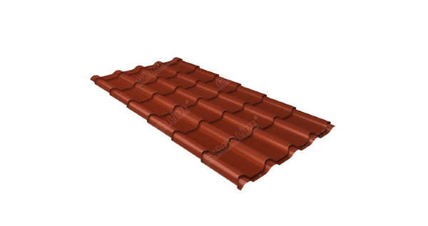 Металлочерепица камея 0,5 Satin RAL 8004 терракота купить в Чехове