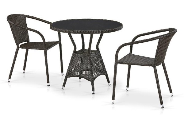Комплект плетеной мебели AFINA из иск. ротанга T707ANS/Y137C-W53 Brown 2Pcs купить в Чехове
