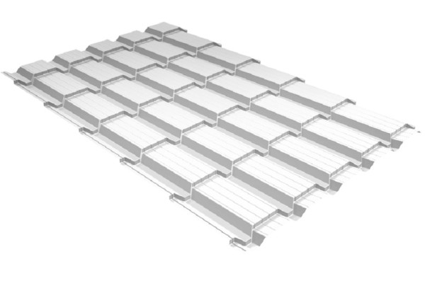 Металлочерепица GL квадро профи 0,5 Satin RAL 9003 сигнальный белый купить в Чехове