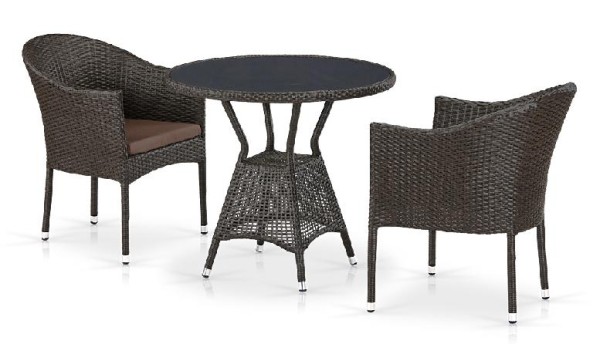 Комплект плетеной мебели AFINA из иск. ротанга T707ANS/Y350-W53 Brown 2Pcs купить в Чехове