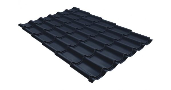 Металлочерепица классик 0,5 Satin RAL 7024 мокрый асфальт купить в Чехове