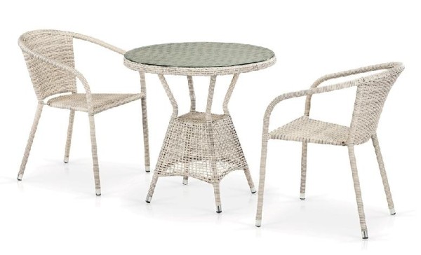 Комплект плетеной мебели AFINA из иск. ротанга T705ANT/Y137C-W85 Latte 2Pcs купить в Чехове