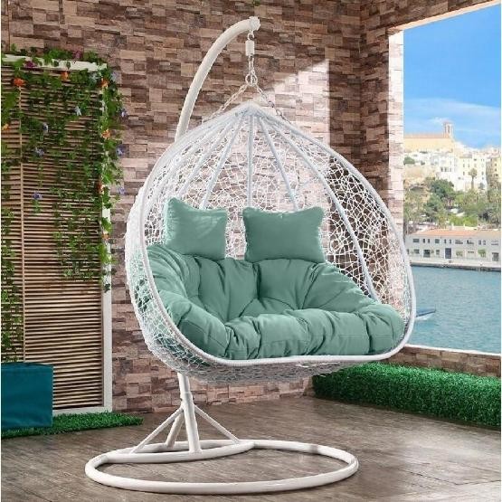 Кресло Подвесное из искусственного ротанга AFM-109A White/Green купить в Чехове