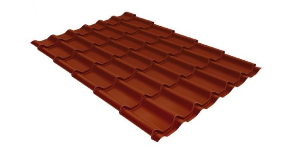 Металлочерепица классик GL 0,5 Velur20 RAL 8004 терракота купить в Чехове