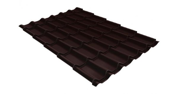 Металлочерепица классик GL 0,5 Velur20 RAL 8017 шоколад купить в Чехове
