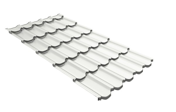 Металлочерепица квинта плюс с 3D резом 0,5 Satin RAL 9003 сигнальный белый купить в Чехове