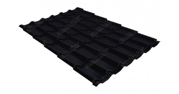 Металлочерепица классик 0,45 Drap RAL 9005 черный купить в Чехове